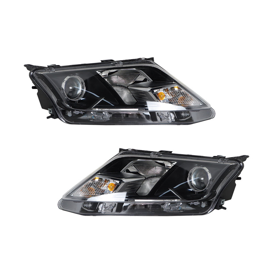 Labwork Driver&Passenger Headlight Fit For 2010-2012 Ford Fusion Black Halogen