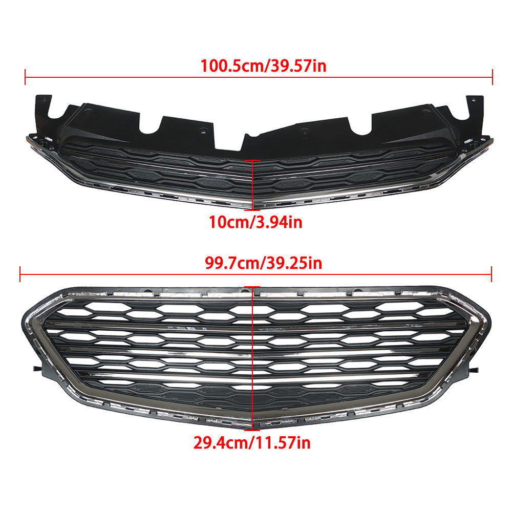 Grille Grill Bumper Front Upper For 2016 2017 Chevrolet Equinox Black 2pcs NEW