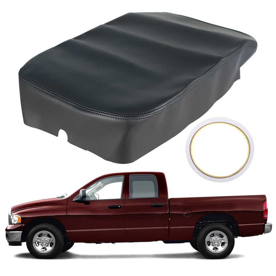 Labwork Leather Armrest Console Lid Replacement Cover Skin Blk For 2002-2008 Dodge Ram