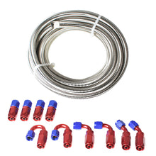 Load image into Gallery viewer, labwork 20 Feet Braided Fuel Hose Line w/ Swivel Hose End Fitting Kit 4AN 6AN 8AN 10AN 12AN