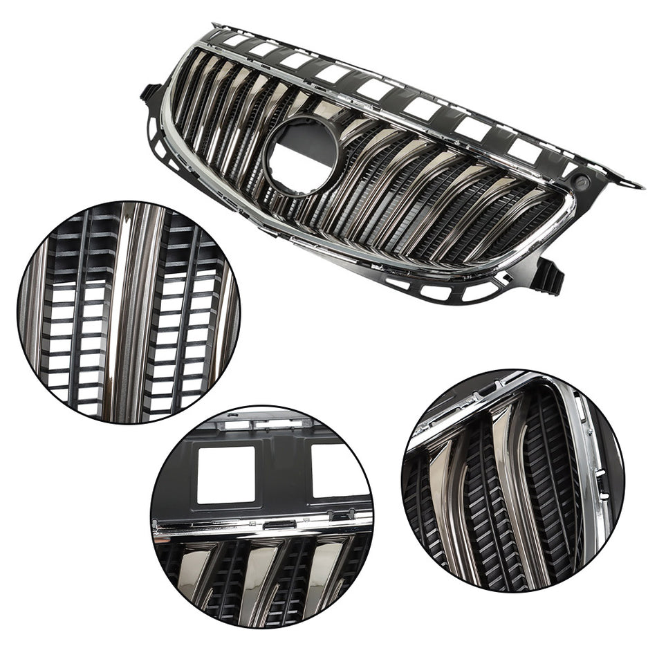 labwork Front Upper Grille Assembly For 2015-16 2017 Buick Regal Chorme Black Trim Grill