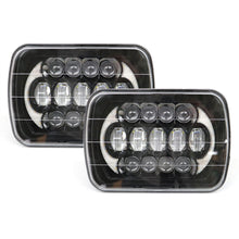 Load image into Gallery viewer, Labwork LED Headlight Beam Halo DRL For Jeep Wrangler Cherokee Pair 5X7&quot; 7x6&#39;&#39;