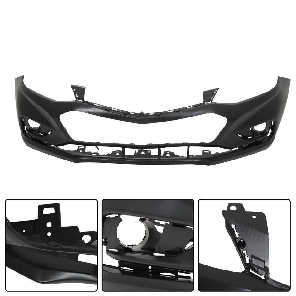 labwork Front Bumper Cover For 2016 2017 18 Chevy Cruze w/o Park Assist Primered