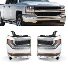 Load image into Gallery viewer, Right&amp;Left Headlight For 2016-2018 Chevy Silverado 1500 HID/Xenon w/ LED Lamp