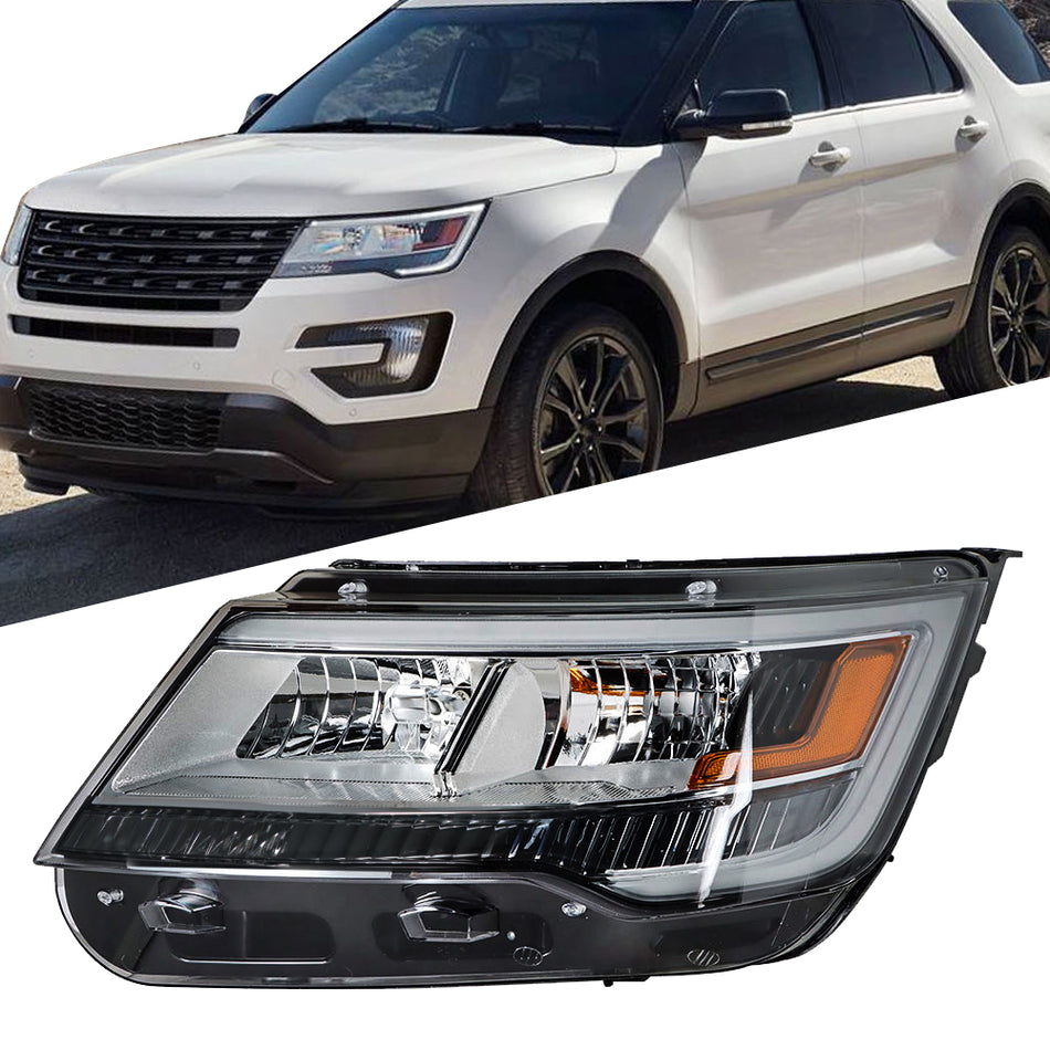 Headlights Front Head Lamps Replacement for 2016-2018 Ford Explorer Limited/XLT/Platinum LED DRL Headlight Headlight Assembly Driver Side