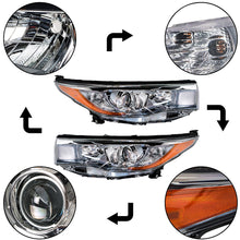 Load image into Gallery viewer, Driver &amp; Passenger For 2014-2016 Toyota Highlander Headlight Halogen Chrome Clear