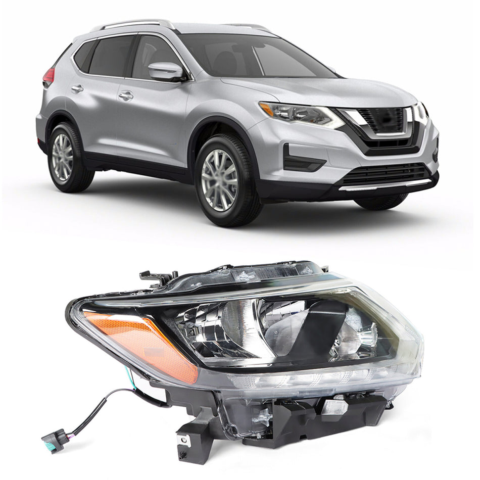 labwork Headlight Assembly Replacement for Nissan Rogue 2014 2015 2016 Right Side Halogen Headlight Set Passenger Side