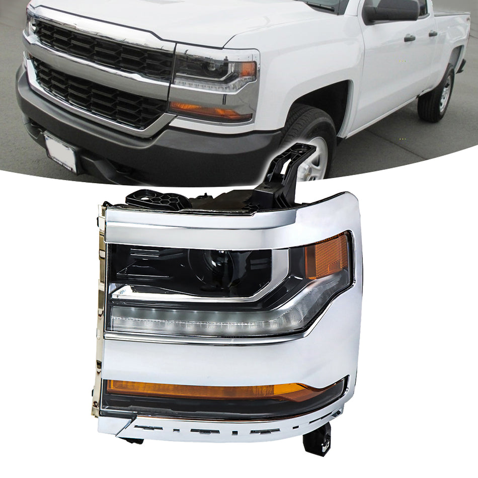 Labwork Left Headlight For 2016-2018 Chevy Silverado 1500 HID/Xenon w/ LED DRL GM2502445