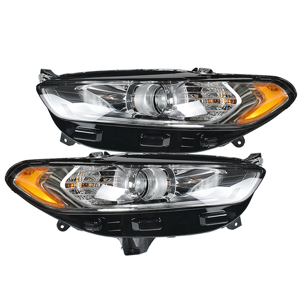 Left+Right Headlights For 2013 2014 2015 2016 Ford Fusion Lights Lamps Pair Set