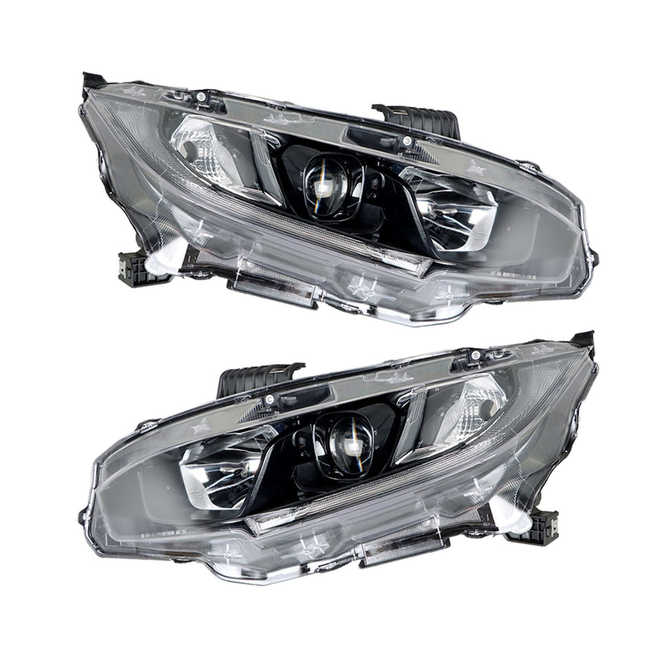 labwork Headlight Assembly Replacement for Honda Civic 2016-2021 Headlights Set Driver ＆ Passenger Side