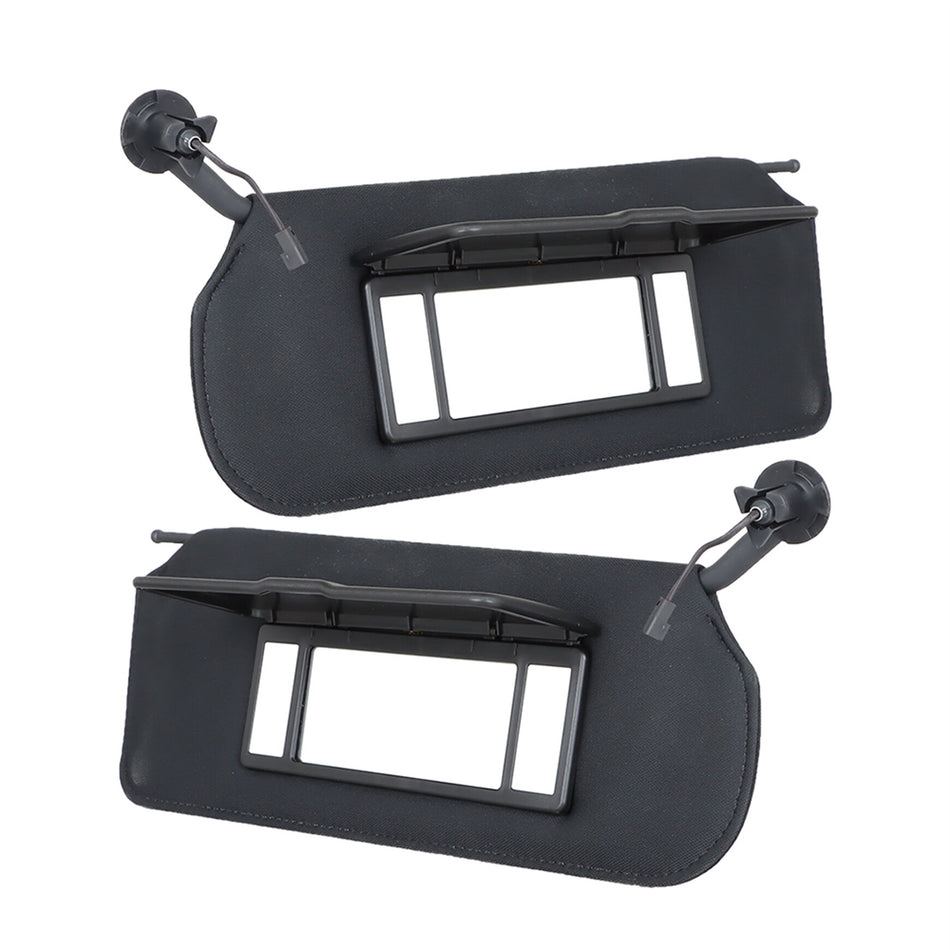 labwork Left Driver and Right Passenger Side Black Sunvisors Sun Visor A Pair with Updated LED Lights Mirror Replacement for Corvette C5 1997-2004 10442033 10442034