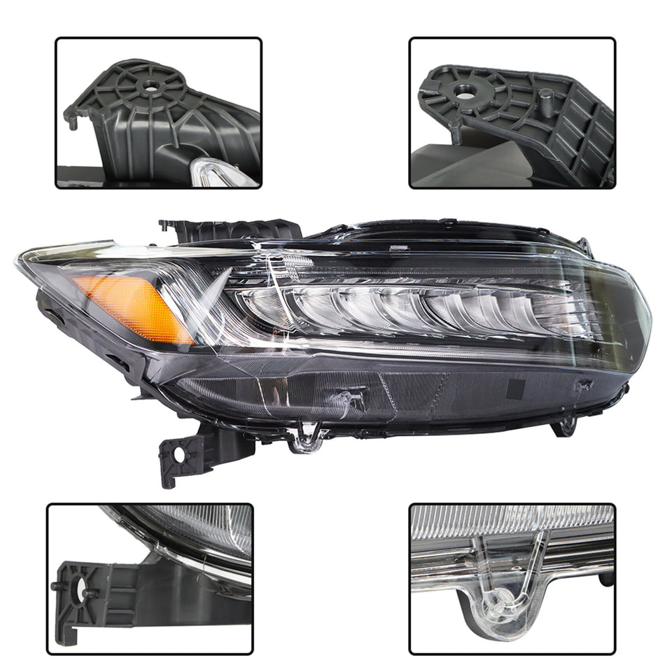 labwork Headlight Assembly Replacement for Honda Accord 2018-2021 Full LED Headlight Headlamp RH Set Passenger Side