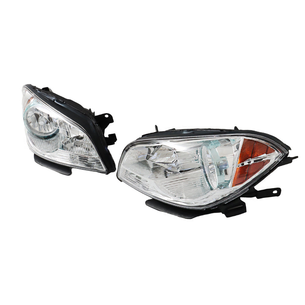 Left + Right Headlights For 2008-2012 Chevy Malibu Headlamp One Pair Clear Lens