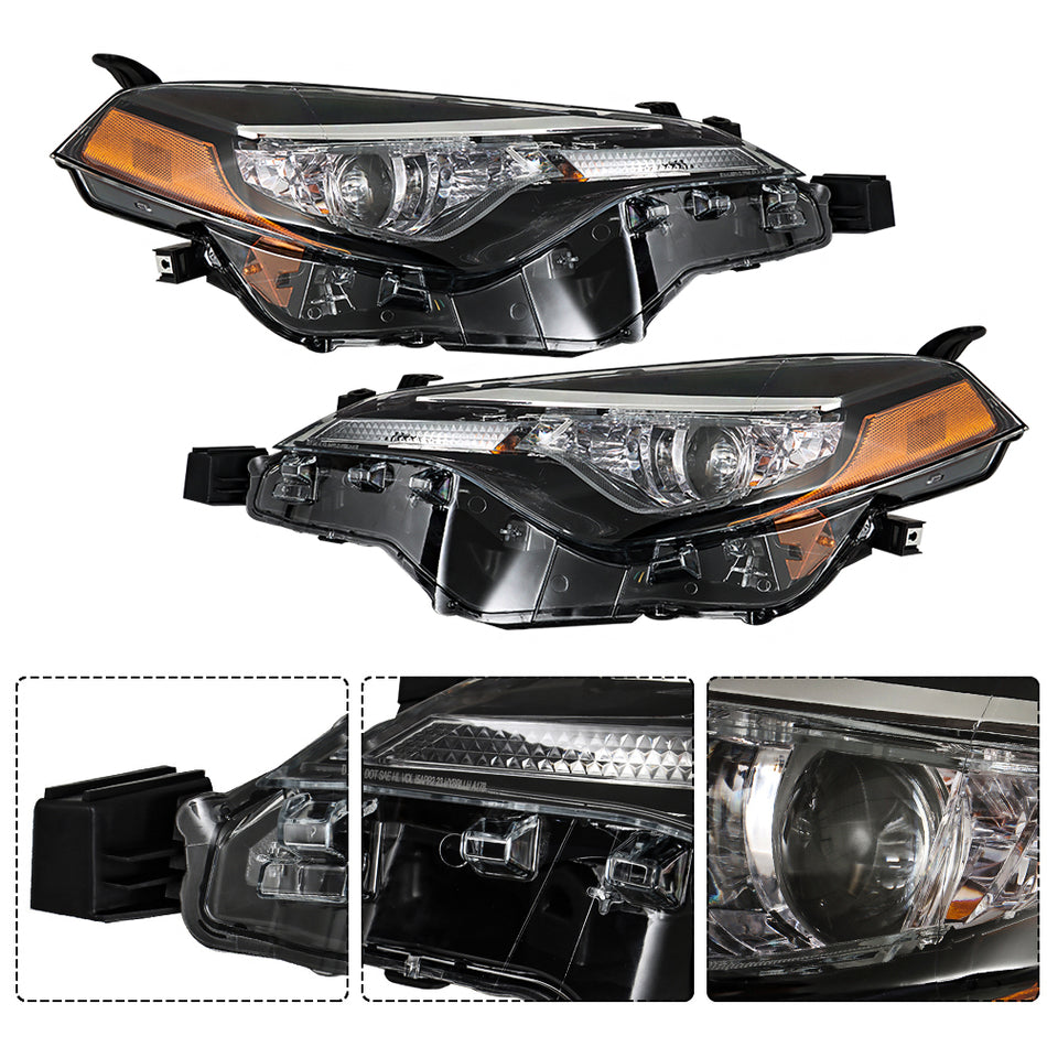 Pair Headlight For 2017 2018 2019 Toyota Corolla L Le Le Eco Left+Right Headlamp