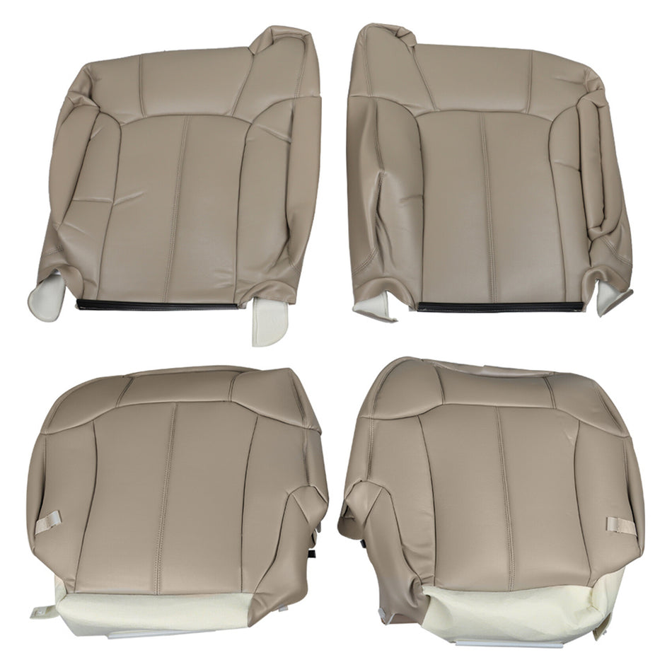 labwork Seat Cover Front Driver and Passenger Side Bottom and 4 Pieces Artificial Leather Tan Replacement for Chevy GMC Tahoe Suburban Avalanche 2003 2004 2005 2006 2007