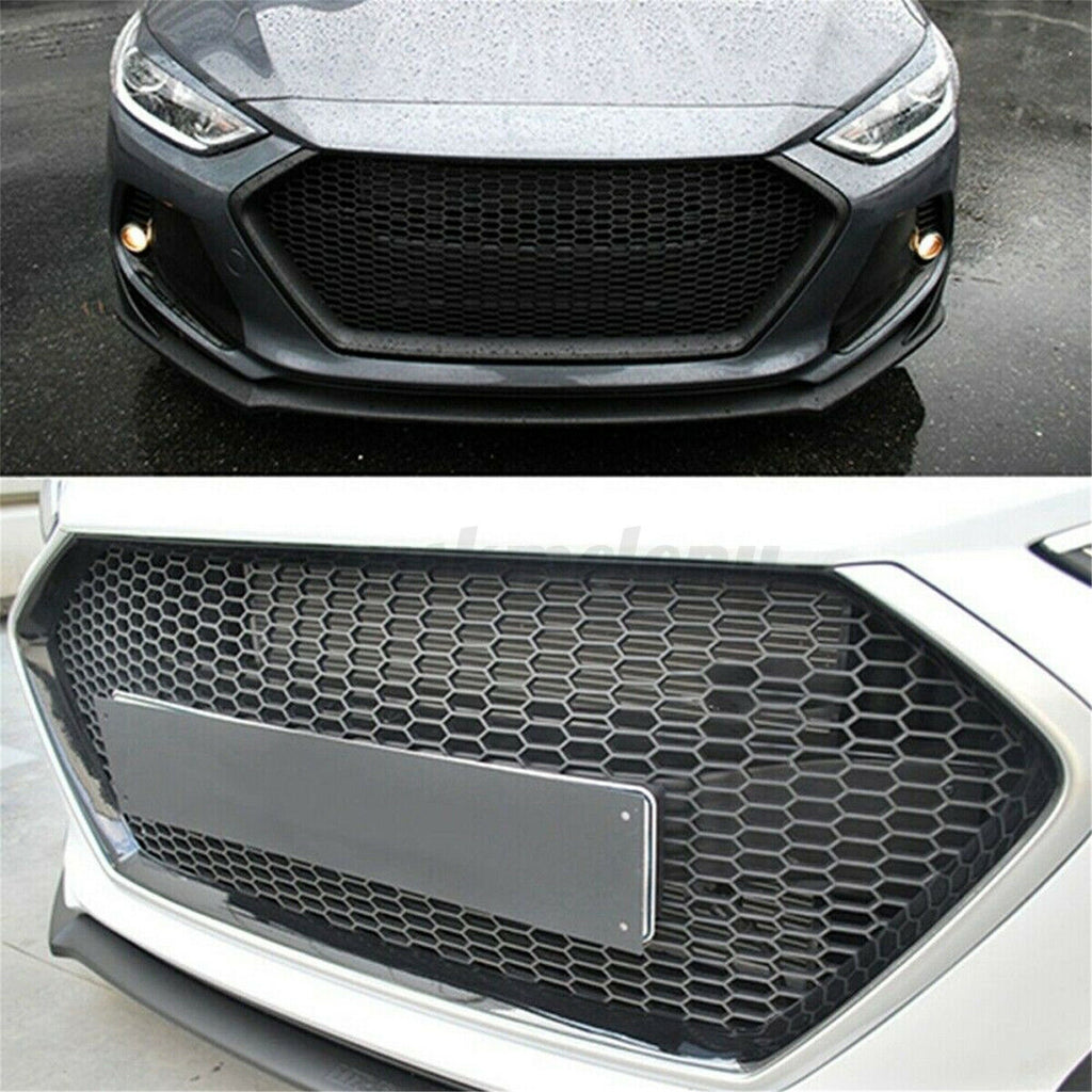 Labwork Front Plastic Grille Bumper For Hyundai Elantra 2017 2018 Black Honeycomb