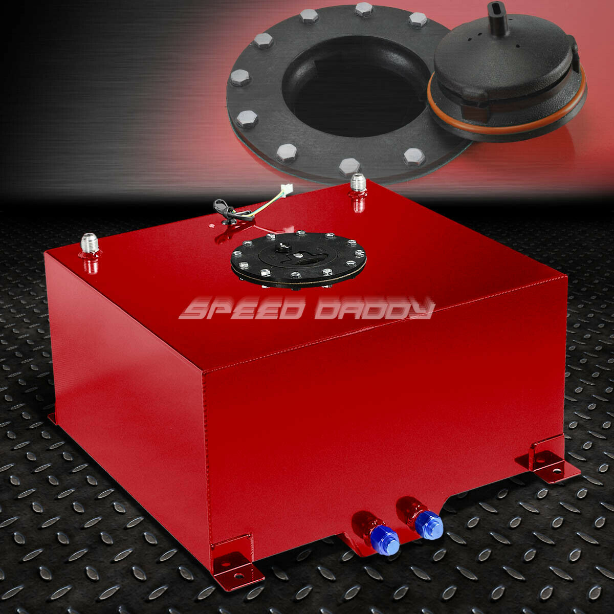 10 Gallon Red Coated Aluminum Racing/Drifting Fuel Cell Gas Tank+Level Sender Lab Work Auto