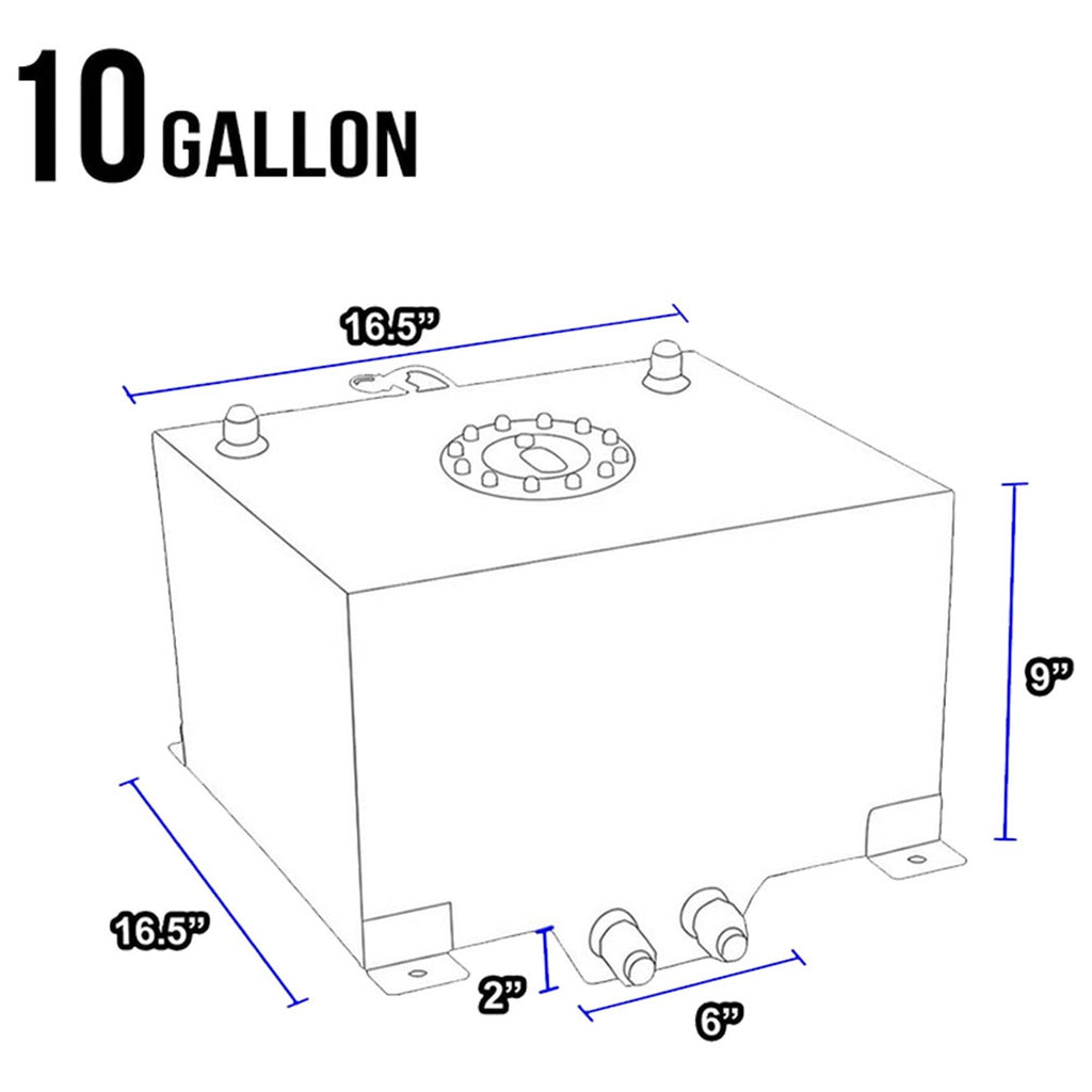 10 Gallon Red Coated Aluminum Racing/Drifting Fuel Cell Gas Tank+Level Sender Lab Work Auto