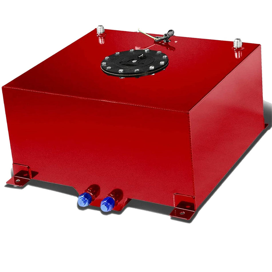 10 Gallon Red Coated Aluminum Racing/Drifting Fuel Cell Gas Tank+Level Sender Lab Work Auto