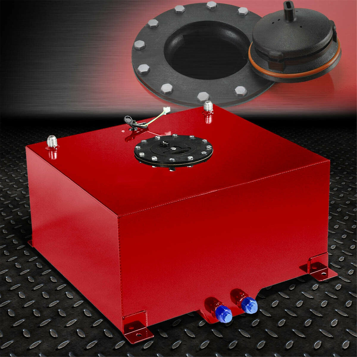 10 Gallon Red Coated Aluminum Racing/Drifting Fuel Cell Gas Tank+Level Sender Lab Work Auto