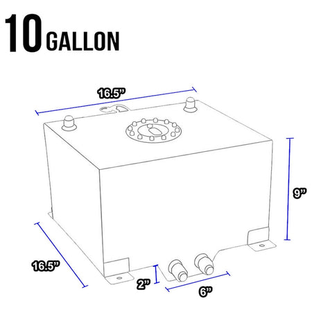 10 Gallon Red Coated Aluminum Racing/Drifting Fuel Cell Gas Tank+Level Sender Lab Work Auto