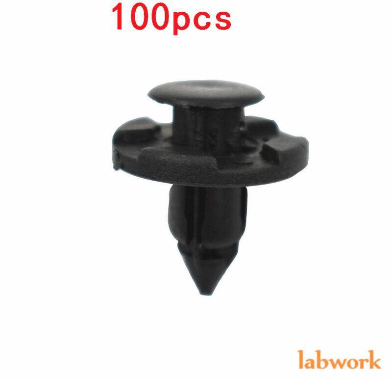 100x Bumper Clips 8mm Plastic Rivet Fastener Mud Flaps Fender Push for NISSAN US Lab Work Auto