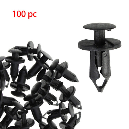 100x Car 8mm Dia Hole Plastic Rivets Fastener Auto Fender Bumper Push Pin Clips Lab Work Auto