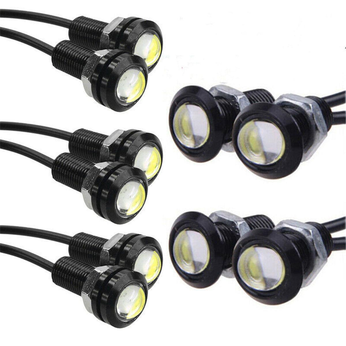 10PCS Amber Yellow 18MM Eagle Eye 9W LED Fog DRL Reverse Backup Light Car Motor Lab Work Auto