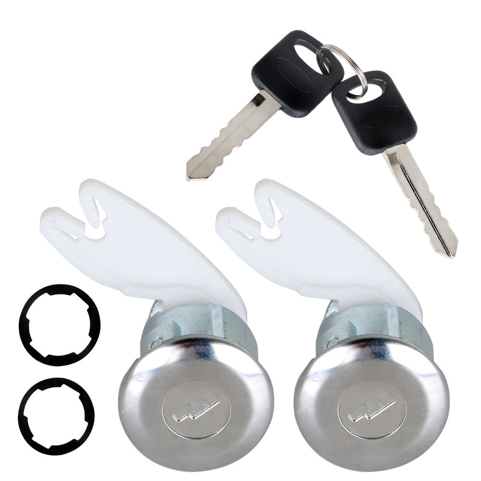 Labwork Door Lock Cylinder Pair Set Tumbler 2 Keys For Ford F150 250 Pickup 1992-1995