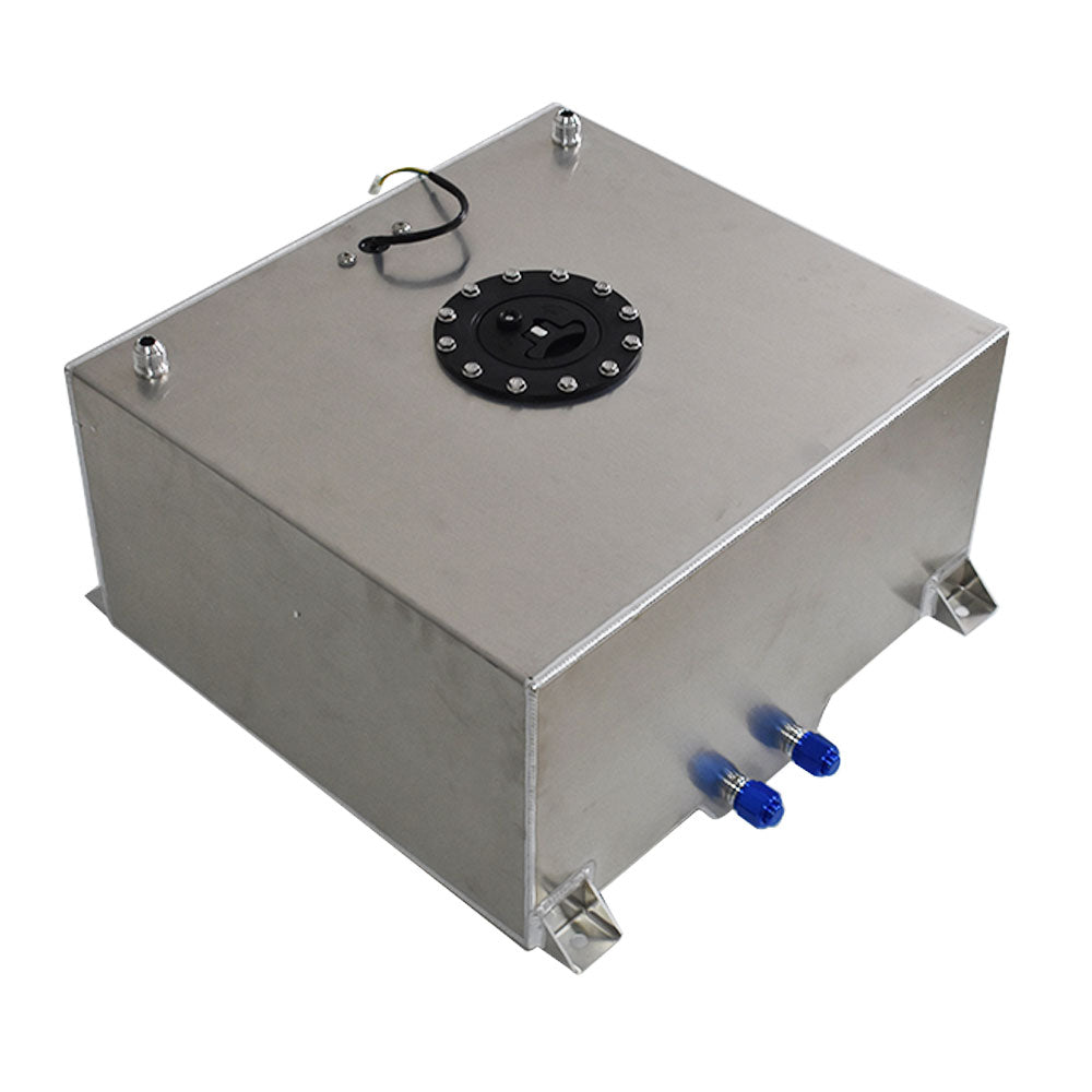 15 Gallon Polished Aluminum Racing Drift Fuel Cell Tank+Level Sender