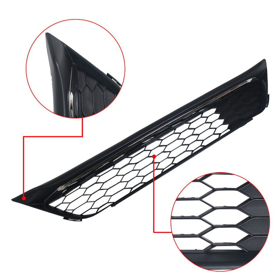 Labwork Front Bumper Lower Grille Black Honeycomb Chrome Trim For 2016 2017 Honda Accord