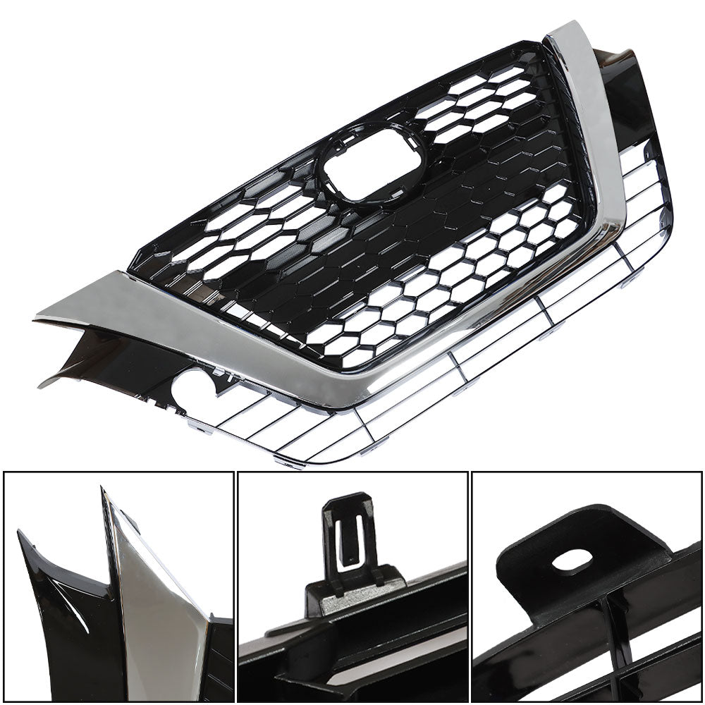 Labwork Front Upper Grill For 2019-2021 Nissan Altima Chrome Black Factory Style