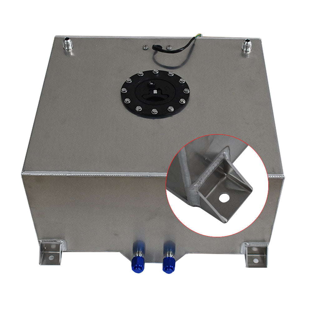 15 Gallon Polished Aluminum Racing Drift Fuel Cell Tank+Level Sender