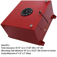 Load image into Gallery viewer, 15 Gallon Aluminum Fuel Cell Gas Tank+Cap+Level Sender+Fuel Line Kit Red Lab Work Auto