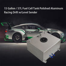 Load image into Gallery viewer, 15 Gallon Polished Aluminum Racing Drift Fuel Cell Tank+Level Sender Lab Work Auto