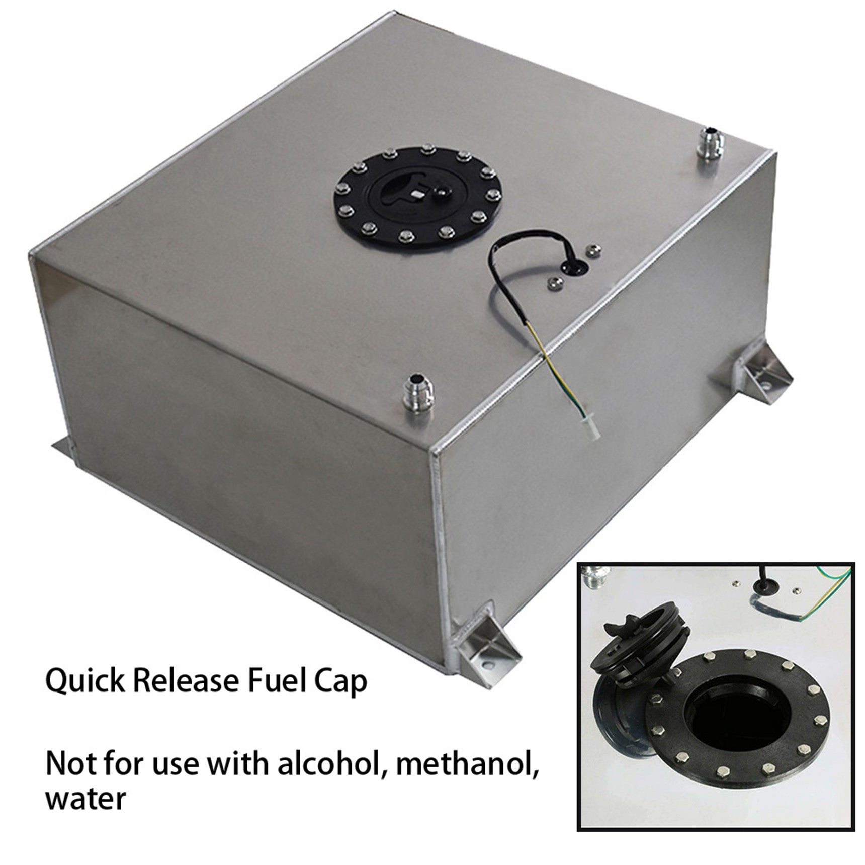 15 Gallon Polished Aluminum Racing Drift Fuel Cell Tank+Level Sender Lab Work Auto