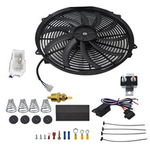 Load image into Gallery viewer, 16&quot; Electric Radiator Fan High 3000 CFM Thermostat Wiring Switch Relay Kit 12V Lab Work Auto 