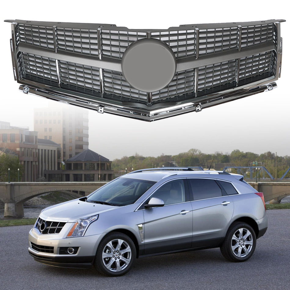 Labwork Front Bumper Upper Grille Mesh Trim Grill For 2010- 2012 Cadillac SRX Chrome