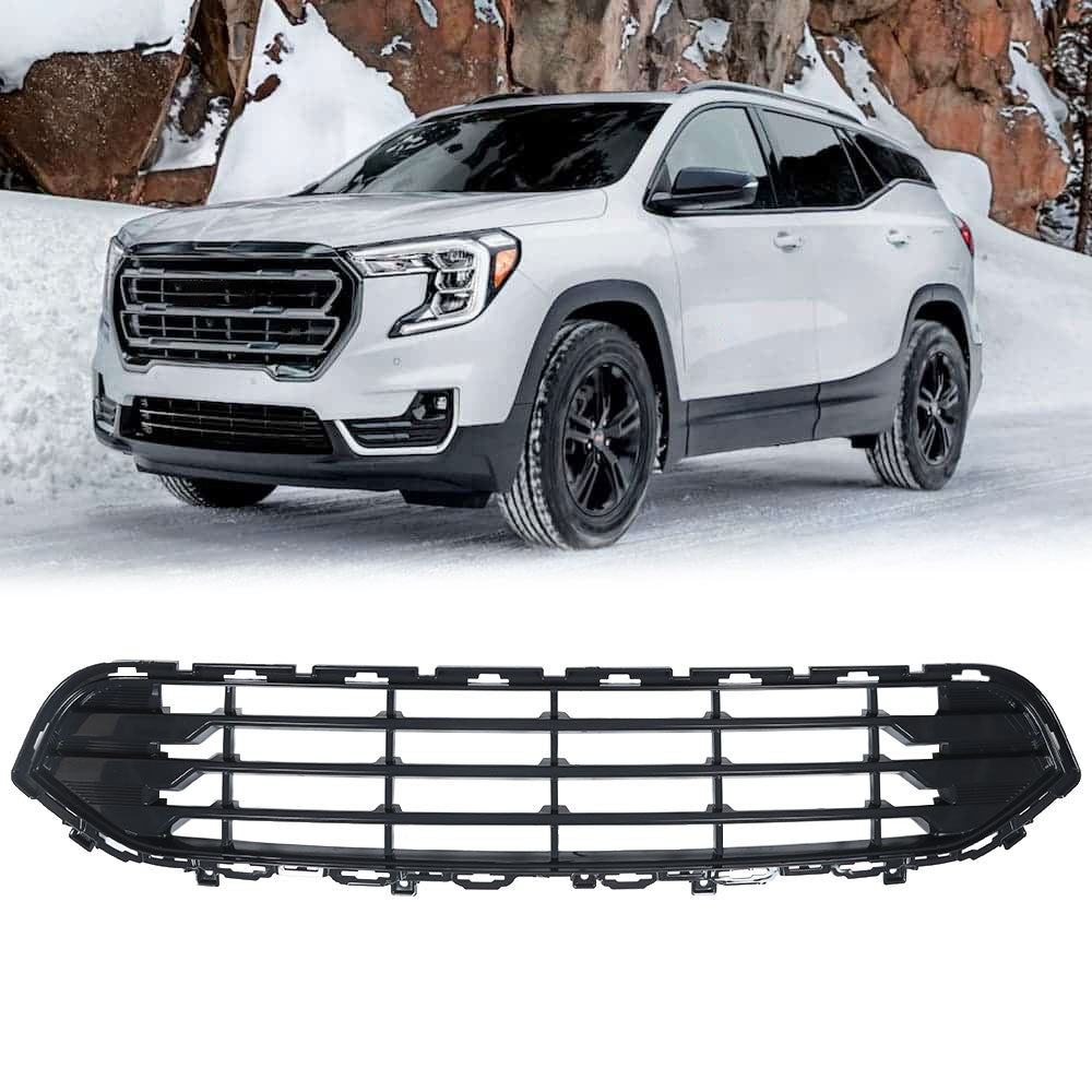 Grille Grill Bumper Front Lower For GMC Terrain 2018-2021 Grill Black Plastic