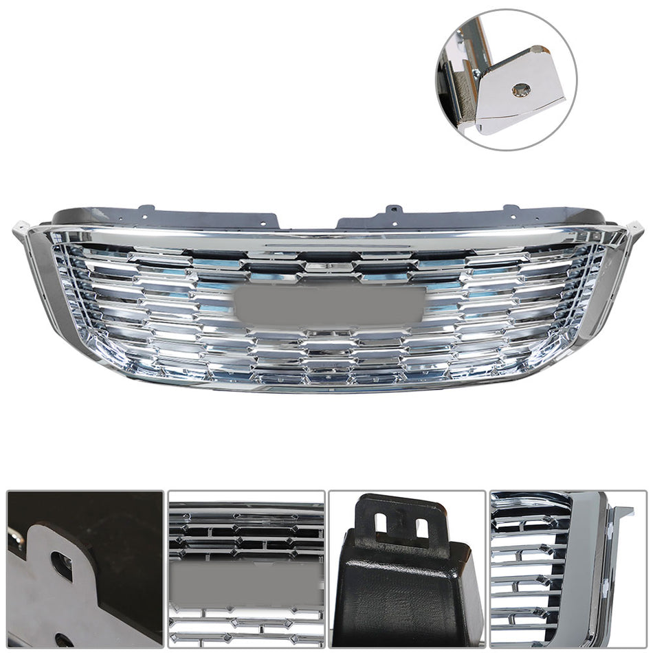 Labwork Front Plastic Grille Bumper Fit For 2015-2020 GMC Yukon Denali Silver Mesh Upper