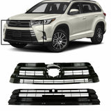 Gloss Upper Lower Radiator Bumper Grille for 2017-2019 Toyota Highlander