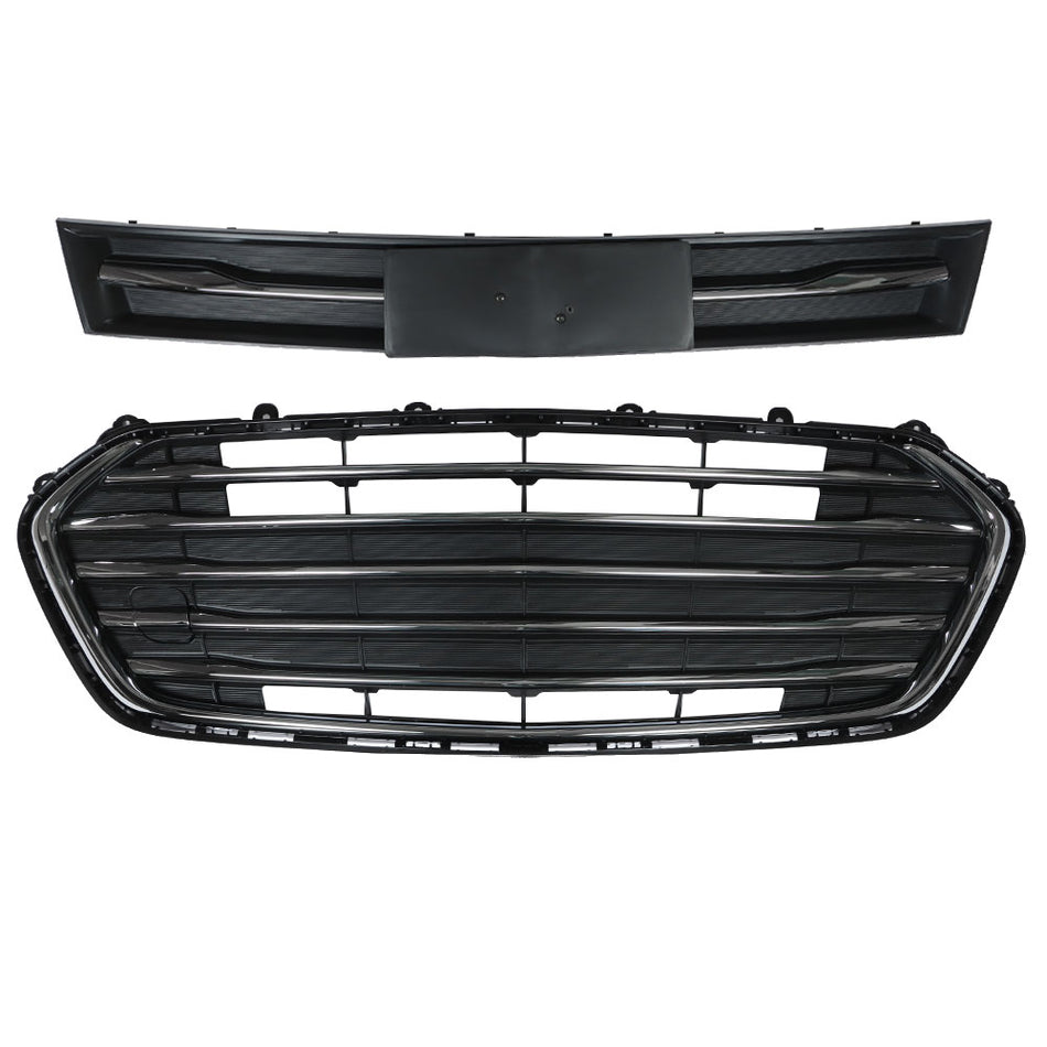 Front Bumper Upper Lower Grille For Chevrolet Trax 2017-2020 Black Plastic Trim