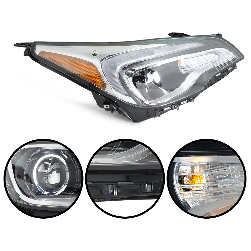 Passenger Right Headlight For 2016-20 Buick Envision Headlamp Halogen w/LED DRL