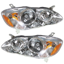 Load image into Gallery viewer, Labwork LH+RH Headlights Fit For 2003-2008 Toyota Corolla Halogen Chrome Lamps