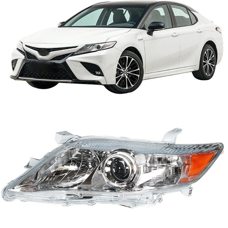 1pcs Driver Side Chrome Housing Headlight for 2010-2011 Toyota Camry LE XLE Lab Work Auto