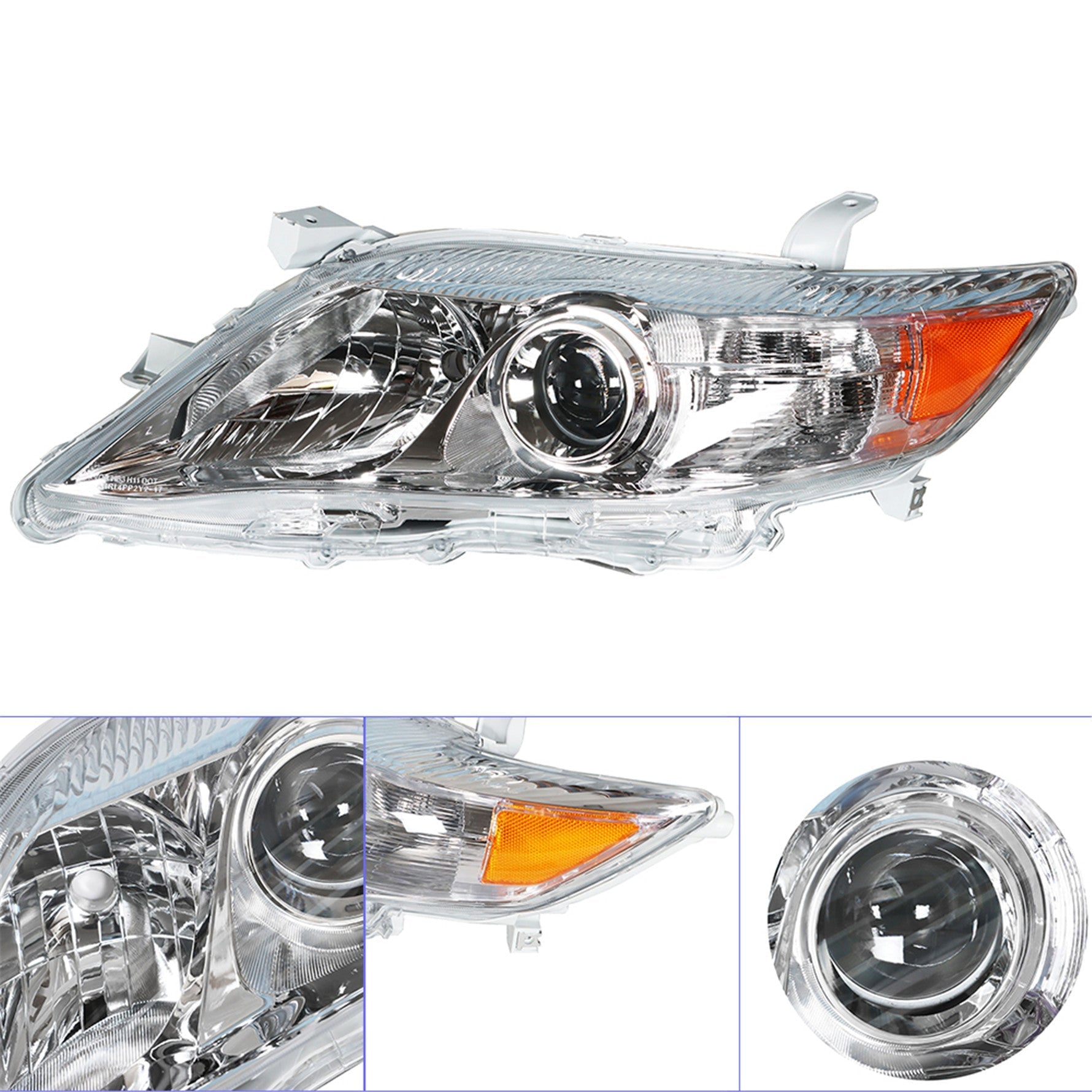 1pcs Driver Side Chrome Housing Headlight for 2010-2011 Toyota Camry LE XLE Lab Work Auto