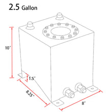 Load image into Gallery viewer, 2.5 GALLON DRIFTING FUEL CELL GAS TANK+LEVEL SENDER COATED ALUMINUM RACING BLACK Lab Work Auto