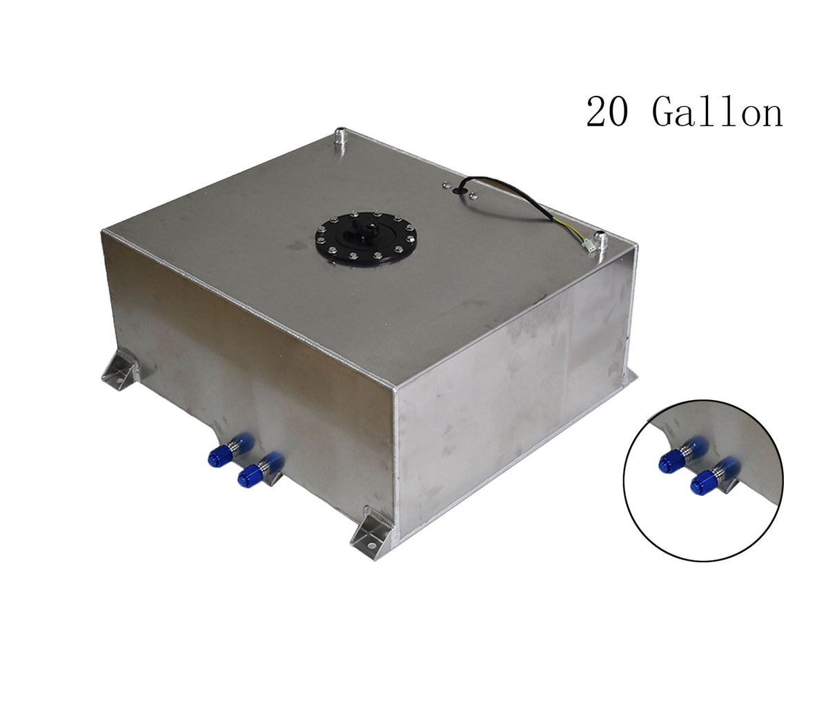 20 Gallon Lightweight Polished Aluminum Race Drift Fuel Cell Tank Level Sender Lab Work Auto