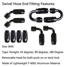 Load image into Gallery viewer, 20FT Braided Fuel Hose Line &amp; 8AN Swivel Hose End Fitting Kit Black Lab Work Auto