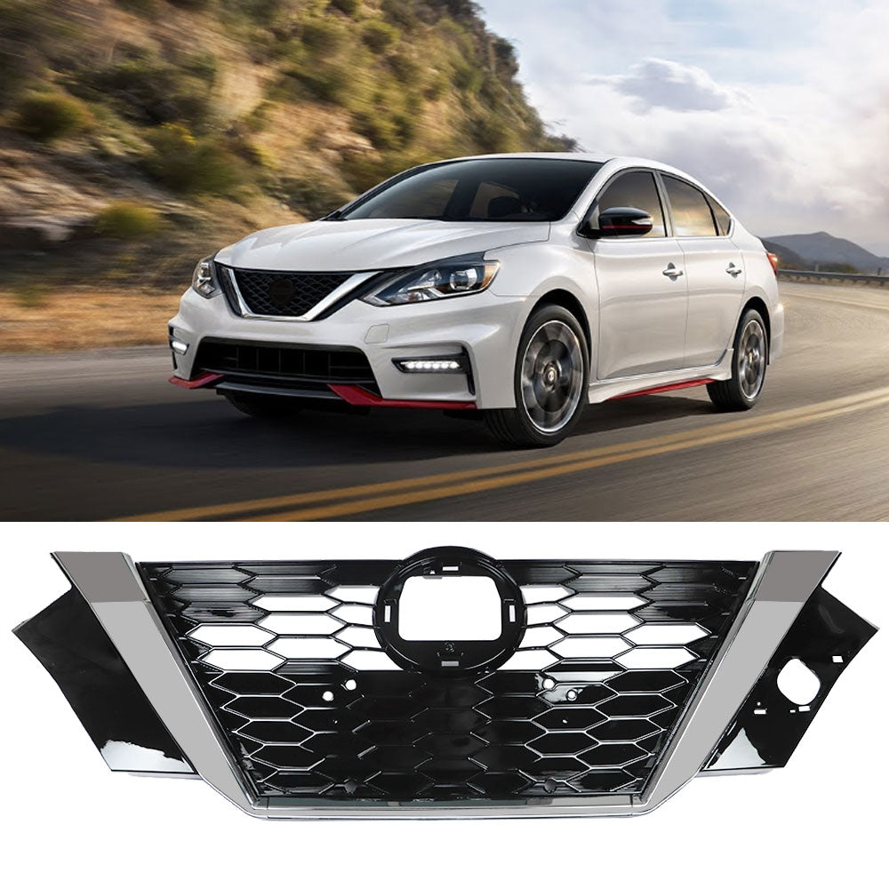 Chrome Front Bumper Upper Grille For 2020 2021 Nissan Sentra 62310-6LB0A